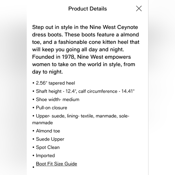 🌺 Brand new Nine West Ceynote boots, sz 7 - Picture 5 of 5